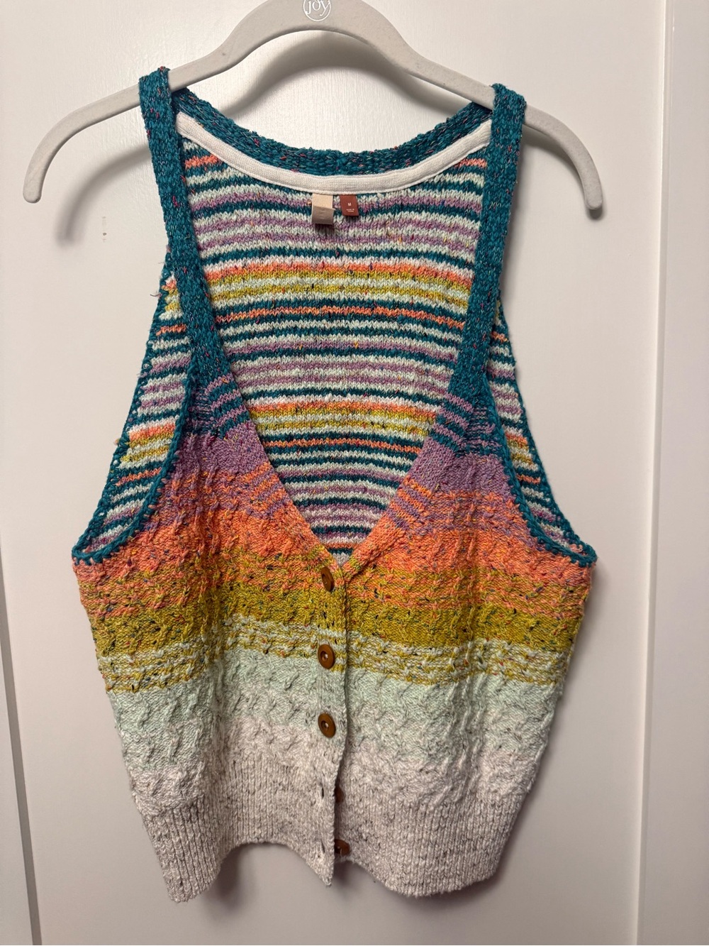 Pilcro Multicolor Striped Knit Button-Front Tank